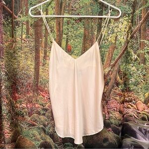 Vintage Saks Fifth Avenue silk cami camisole cream off white lingerie